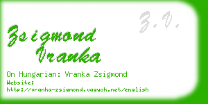 zsigmond vranka business card